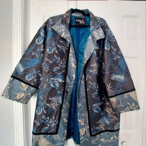 Blue Printed Coat by Rara Avis
